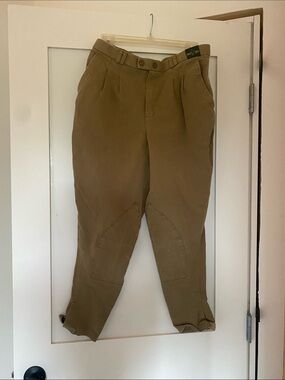 Tally Ho Men's Tan Riding Chinos with Knee Patches